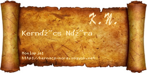Kernács Nóra névjegykártya