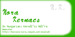 nora kernacs business card